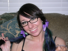 Glasses Wearing Teen Spreads Ass