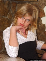 Russian teen blonde shows pussy wearing stockings