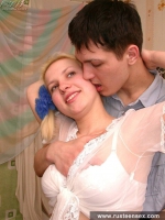 Russian teen blonde does blowjob and gets fucked