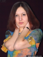 Russian teen brunette poses naked on the floor