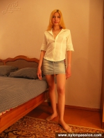 Teen blonde tan pantyhose