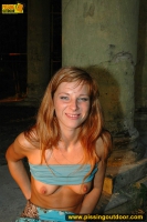 Pissing teen in outdoor night