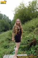 Pissing teen on the old table