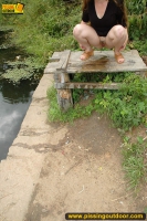 Pissing teen on the old table
