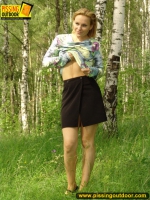 Teen blonde outdoor summer pissing