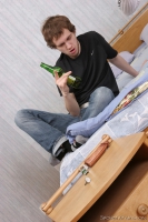 Two boys were drinking