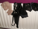 My girlfriends stockings and tights pantyhose wash day.