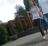 Spy sexy women in parck romanian