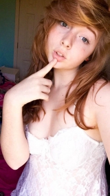 Redhead naked selfie teen - ginger hottie gets nude for self