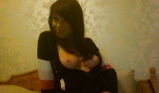 British bird with massive jugs - nude at home