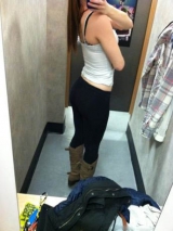 Brunette teen selfies - trying out her new phone camera