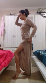 Sheraine Pornstar Wear Sexy Long Dress