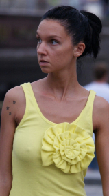 Mature ladies braless cleavage pokies