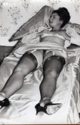 Pretty hairy women. Sexy underwear. Retro.