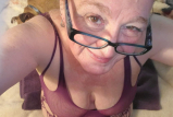 Beautiful old saggy wife in purple fuckin herself