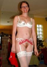 Attractive hairy pussy and stokings 6