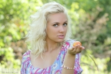 Blonde girl outdoor
