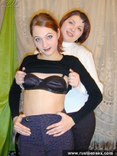 Russian teen redhead lesbians kissing - N