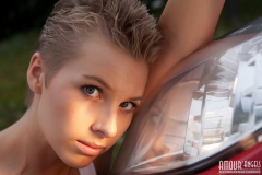 Girl posing near car - N