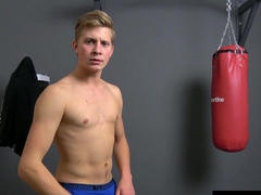 Blond Czech Twink Flexing Big Dick