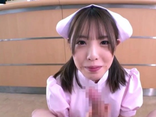 Bitch gives wam blowjob and handjob in pov scene