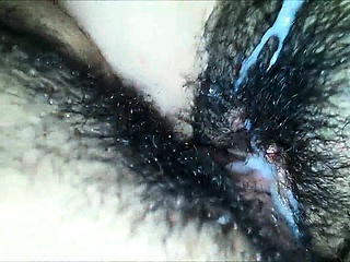 Hairy amateur couple closeup vaginal sex