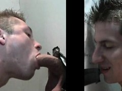 Blonde gay loves mouth fucking gloryhole dicks