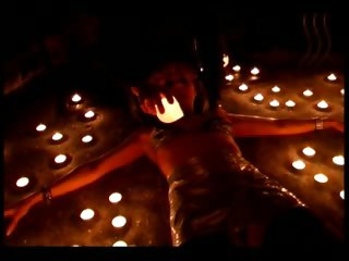 Master punishes a slave girl in dungeon