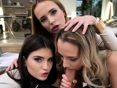 Office blame game ends in anal MFFF foursome