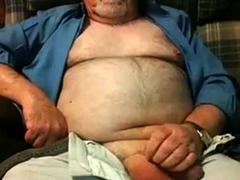 Hairy Grandpa Bear Fondling His Cock