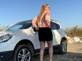 Destryed clothes and stranded car