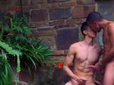 Skinny Asian twink barebacked outdoor