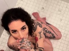 Kinky Arabelle Raphael Sucks And Blows Cock While On Shower