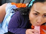 Amateur Thai MILF sucking BWC in the car