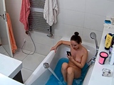 Sexy black amateur caught taking a shower on hidden cam