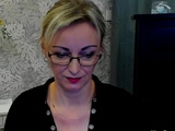 German amateur blonde MILF LUXvanessa with glasses on webcam