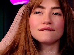 Close up with teen blonde sex doll rubbing her cunt
