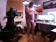 Horny gay hunk solo jerking fun