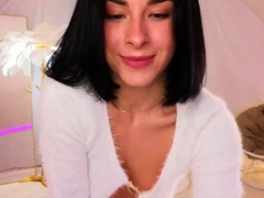 Cute curly brunette solo webcam masturbation