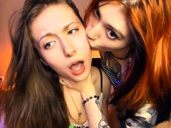 Brunette webcam babe plays boobs