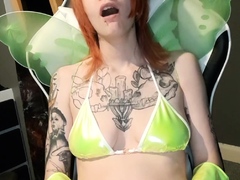 Sexy amateur redhead teen double dildo action