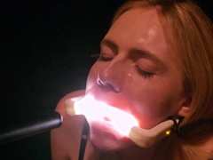 Rebel Rhyder plays with frozen cum
