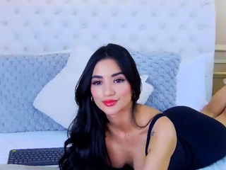 Cute curly brunette solo webcam masturbation