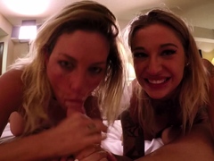 Ultra hot blonds blowjob and handjob