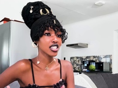 Petite ebony teen on first time casting