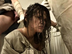 Two hotties paying bills with blowjob and group sex