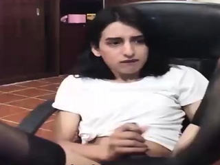 Sexy Petite Tranny Jerks Off