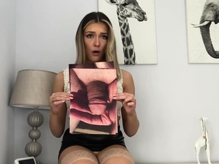 Lingerie blonde bitch showing tiny cocks