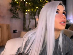 Babe Dirty Talking While Sucking Her Dildos