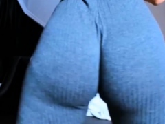Big white ass in the bathroom masturbating with toy
